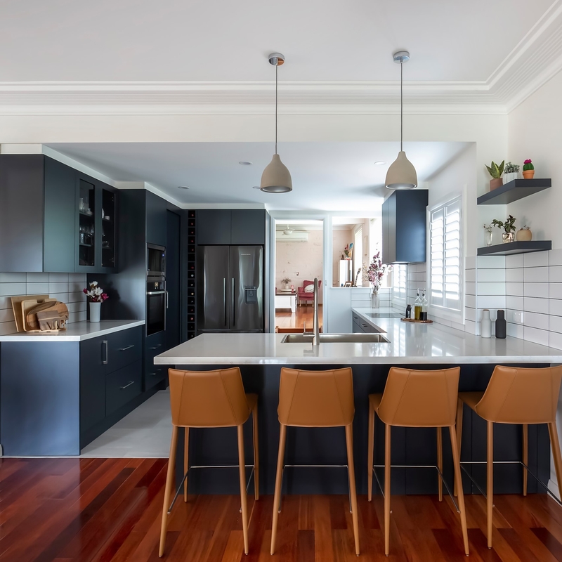 Volledige Matte Black Color-de Keuken Moderne Kasten van pvc voor de Keukenkast van het Keukenmeubilair