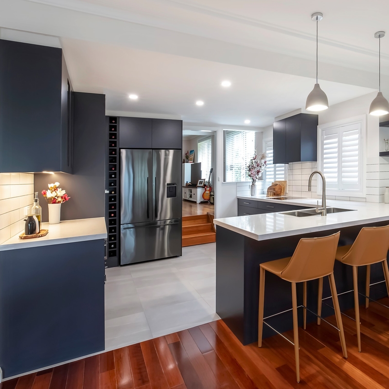 Volledige Matte Black Color-de Keuken Moderne Kasten van pvc voor de Keukenkast van het Keukenmeubilair
