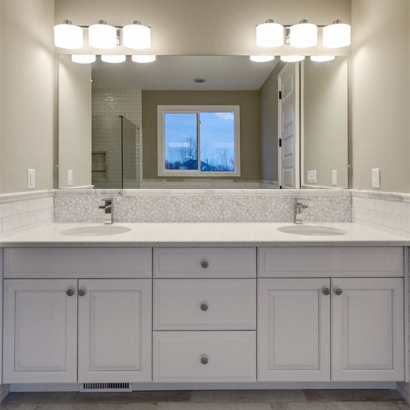 Antiek Europees Rood Eiken Stevig Houten Pale Grey Bathroom Vanity With Wash-Handbassin