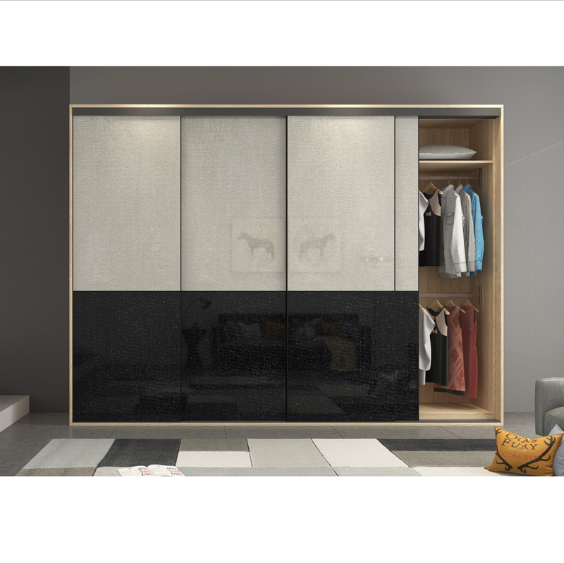 De moderne van het de Opslagkabinet van de Lakgarderobe Hoge Slaapkamer van de de Schuifdeurgarderobe Gepaste polijst