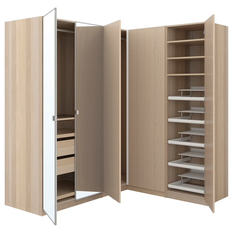 Melamine 4 van de het Kabinets Moderne Slaapkamer van de Deuropslag Houten de Korrelgarderobes met Ladenspiegel