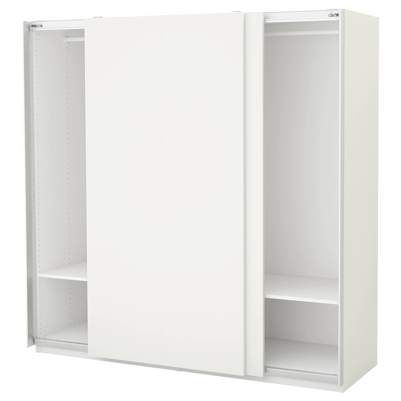 Matte White Cream Flat Panel-van de de Garderobekast van de Lakschuifdeur de Opslag van de de Doekslaapkamer