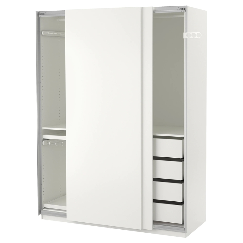 Matte White Cream Flat Panel-van de de Garderobekast van de Lakschuifdeur de Opslag van de de Doekslaapkamer