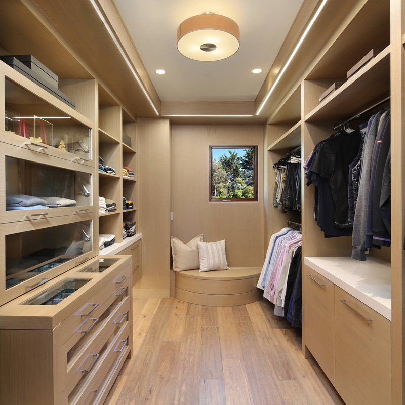 Moderne het Glasdeur van Huis Beige Grey Melamine Walk In Closet voor Kleedkamer