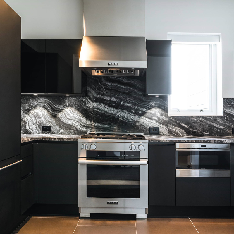 Het multifunctionele U-vormige Zwarte Houten Meubilair van de de Lakkeuken van de Keukenkastopslag voor Huis