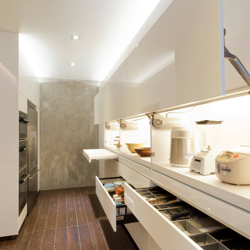 Wit Glans Lak Kleine Keukenkast Base Handvat Meubels Met Laden Pantries Organizer