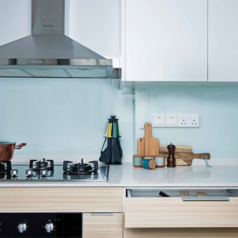 Chinese Moderne Hoge Stijl - van de de Keukenkast Witte en Houten Korrel van de kwaliteits Kleine Melamine de Keukenkastenreeksen