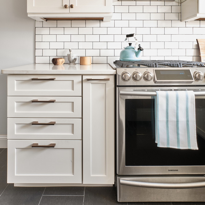 High-end witte shaker kleine keukenkasten U-vorm mini keuken massief houten kitchenette