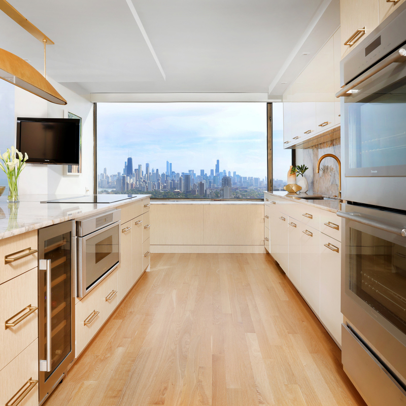 Van de de Keuken Witte Glanzende Vlakke Spaanplaat van de twee Kasten de Modulaire Opslag van de Kleurenkeuken Keuken van de het Kabinets Houten Melamine