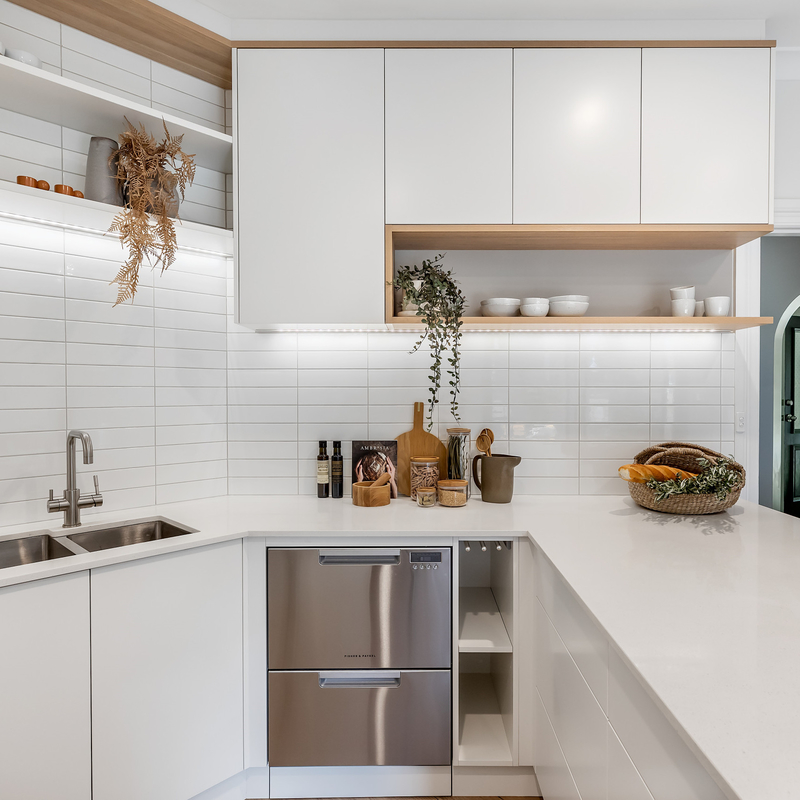 U de Keukenkasten van Vormmatte white melamine small modular met Handless-Ontwerp voor Flat