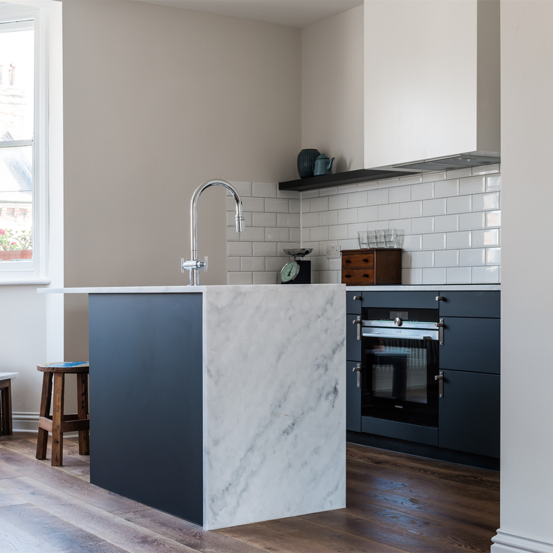 Modern appartement meubels zwart lak Matt Island en keuken basis kasten met 3 lades